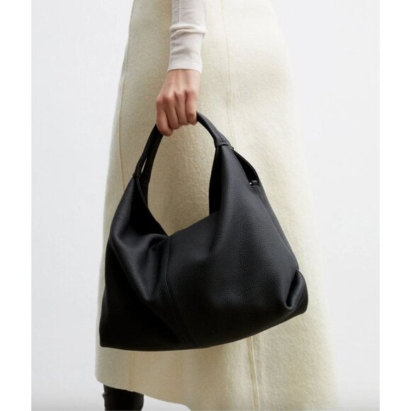 Manu Atelier Gala Leather Tote Bag in Black - Picture 2 of 5